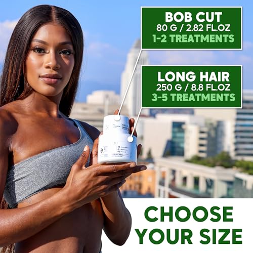 AFRO BRAZILIAN BONDOX Extra-Strong Hair Mask - Intense Hair Treatment for Afro, Coarse & Curly Hair - Deep Repair & Frizz Control - With Almond & Shea Oils, Seaweed - Formaldehyde Free - 2.82oz