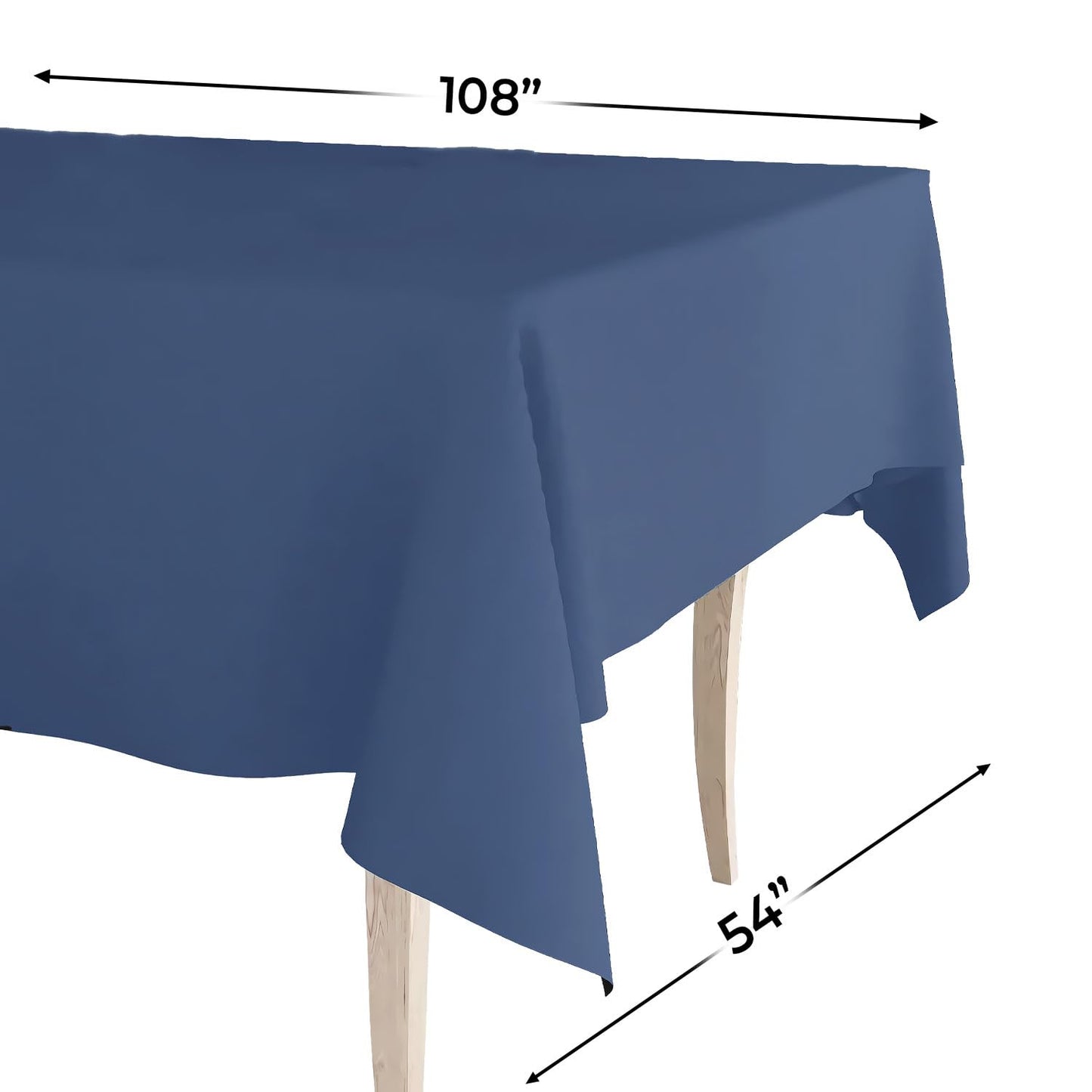 Rectangular Royal Blue Tablecloth Plastic, (1 Pc) 54" x 108" Blue Plastic Tablecloth, Perfect Blue Disposable Tablecloth and Elegant Blue Table Cover for Parties, Dinners and Special Occasions
