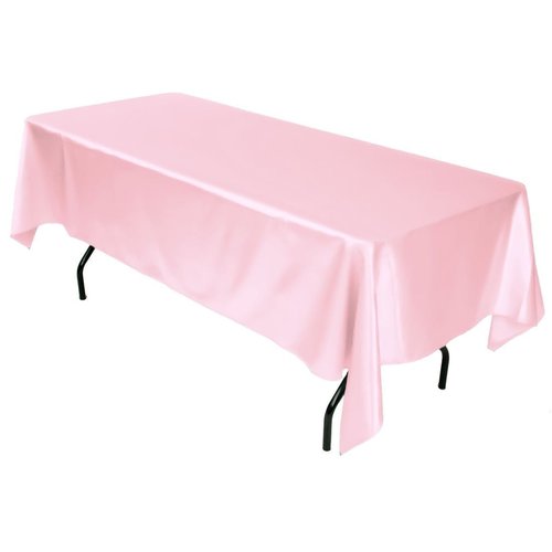 LinenTablecloth 60 x 102-Inch Rectangular Satin Tablecloth Pink