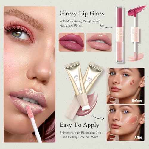 Color Nymph Makeup Kit For Teens, Girls Makeup Set With Cosmetic Bag included 9 Color Eyeshadow Palette Concealer Liquid Blush Eyeliner Lipgloss - #03
