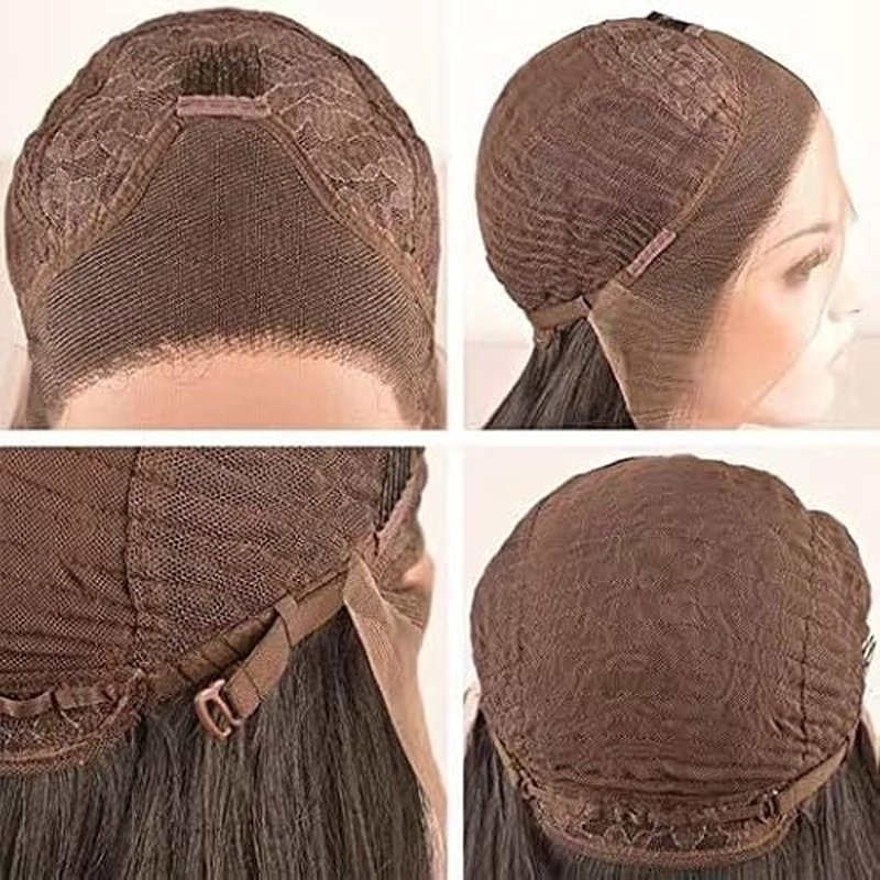 Long Brown Loose Wavy Synthetic Lace Front Wig Middle Part Lace Wigs Glueless Synthetic Hair Wig for Women Daily Party Cosplay Wigs Hairline Drag Queen