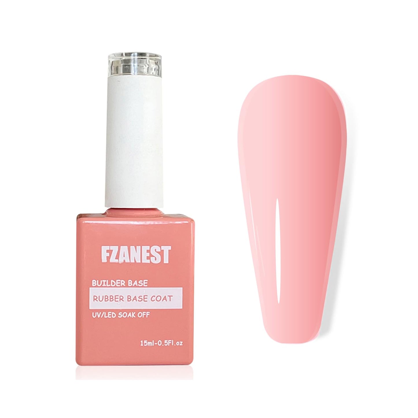 FZANEST Builder Gel Milky White Gel Polish Rubber Base For Nail Strengthener Extension LED Lamp Cured Color Base Nail Polish in Bottle