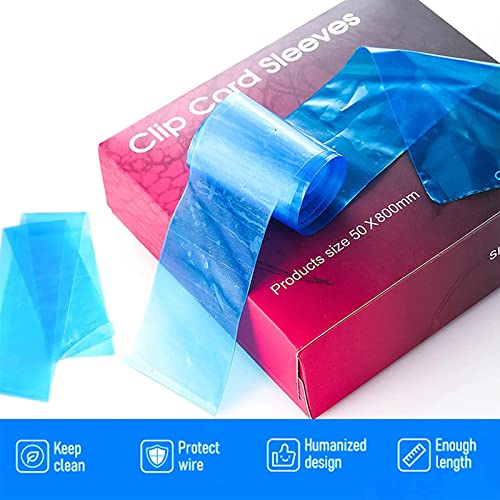 SOTICA Tattoo Clip Cord Covers - 125PCS Clip Cord Covers Tattoo Clip Cord Sleeves Tattoo Clip Cord Bags Disposable Tattoo Machine Bags for Tattoo Supplies Tattoo Accessories(Blue)
