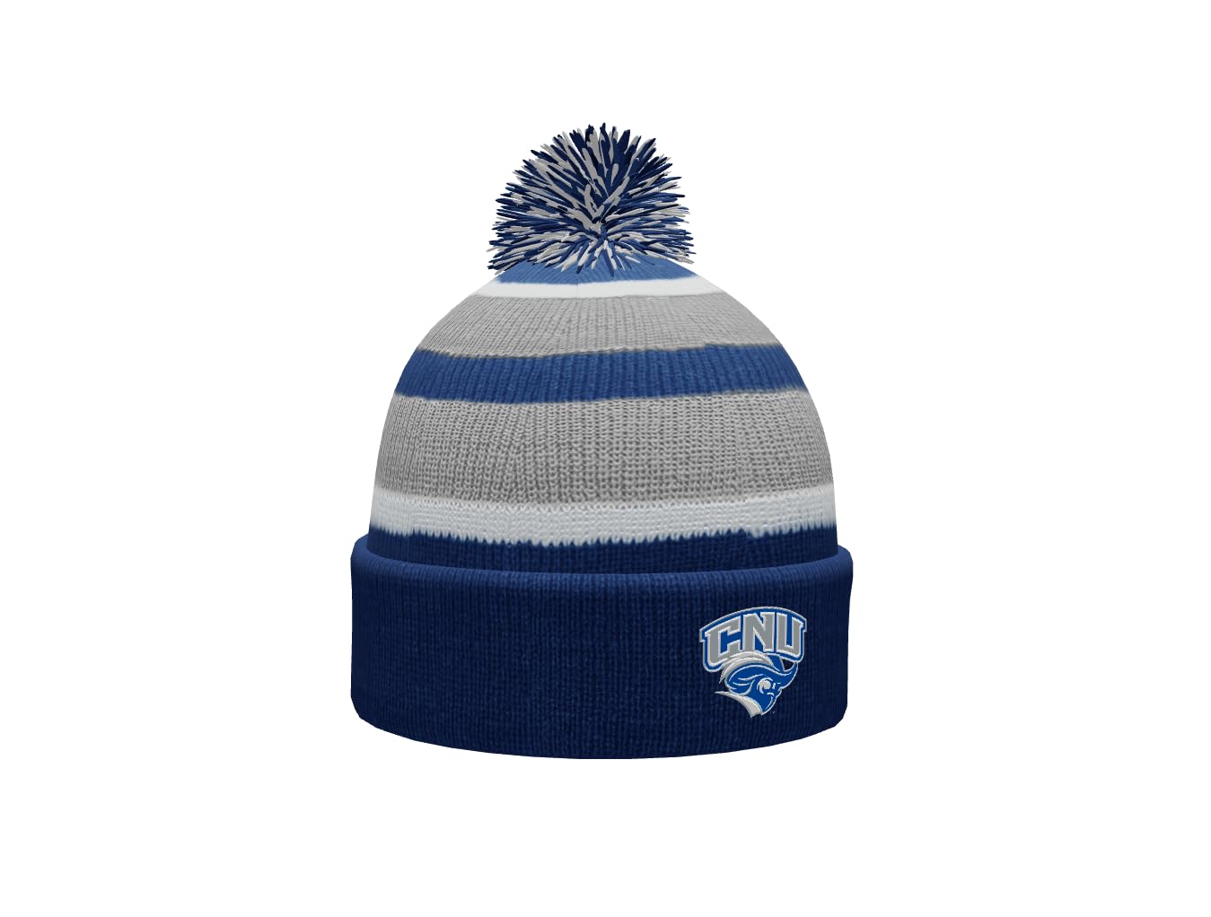 Sport Your Gear Christopher Newport Captains Prime Cuffed Fold Over Pom Pom Winter Knit Beanie