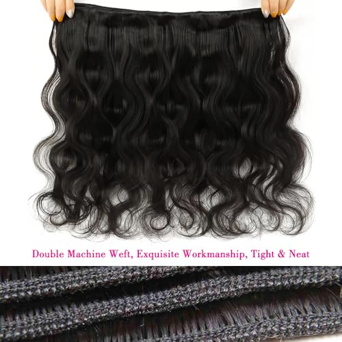 12A Human Hair Bundles 16 18 20 20 Inch Body Wave Bundles Human Hair Extensions 400g Unprocessed Brazilian Virgin Body Wave 4 Pieces Deals Brazilian Quick Weave Natural Black Wavy Extensions