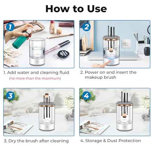 Electric Makeup Brush Cleaner with Brush Clean Mat, USB Charging Automatic Electric Makeup Brush Cleaner, Makeup Brush Cleaner Machine Fit For All Size Makeup Brush, Great Gift for Women Girls
