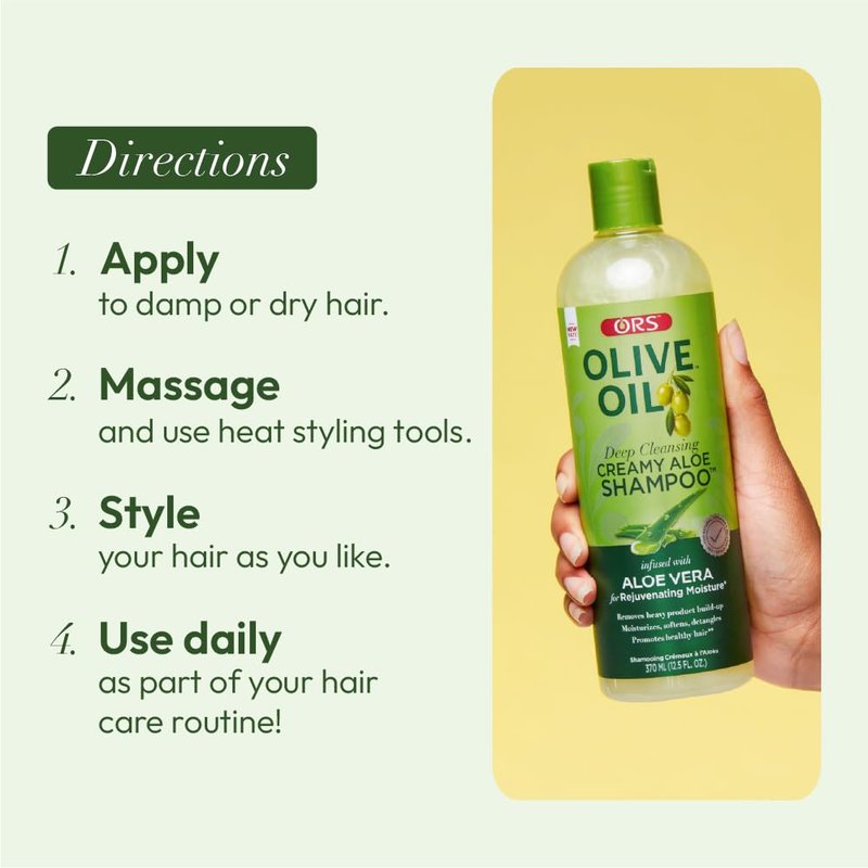 ORS Olive Oil Moisture Restore Creamy Aloe Shampoo Infused with Aleo Vera 12.5 Ounce (Pack of 4)