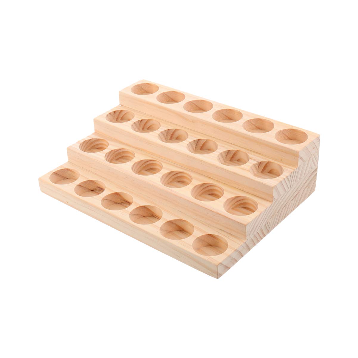 Healifty Essential Oil Bottle Organizer Rack 24 Slots Wooden Display Stand for 30Ml Dropper Bottles Nail Polish Perfume Storage Desktop Rack