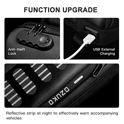 ZUK Anti Theft Sling Bag Shoulder Crossbody Backpack Waterproof Chest Bag with USB Charging Port Lightweight Casual Daypack