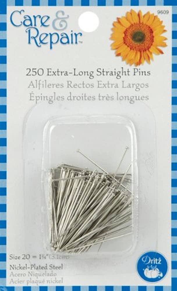 Dritz Straight Pins, X-Long, 250-Pack