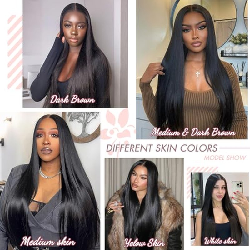 Straight Wigs Human Hair 13x6 Lace Front Wigs Human Hair Pre Plucked 200 Density HD Transparent Lace Frontal Wigs for Women Glueless Wigs Human Hair Natural Color 22 Inch
