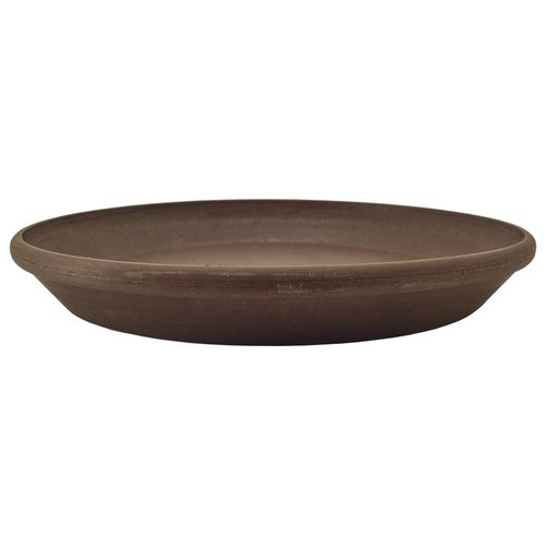 PSW Pot Collection AP25C 10-inch Plastic/Stone/Wood Composite Plant Saucer Drip Tray – No Drainage Hole (Drillable), Indoor/Outer Water Tray, Chocolate