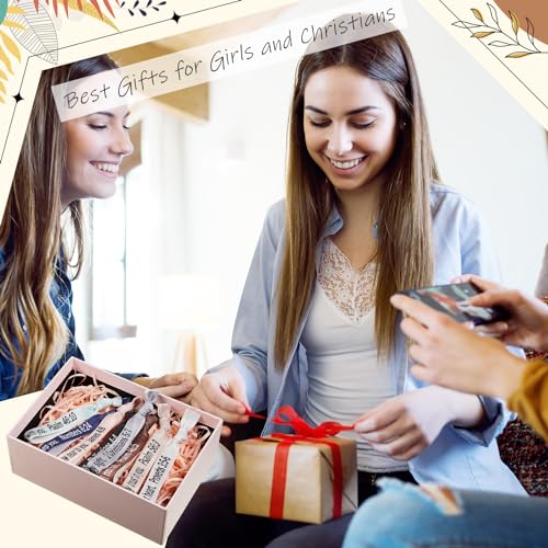 48 Pcs Christian Gifts Bulk for Women Bible Verses Christian Hair Ties Motivational Religious Gifts Bracelet Inspirational Elastic Wristbands Church Gift for Women(Pastel)