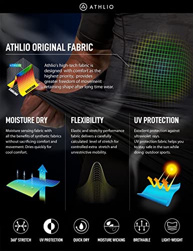 ATHLIO Men's Cool Dry Short Sleeve Compression Shirts, Sports Baselayer T-Shirts Tops, Athletic Workout Shirt, 3pack Tops Black/Urban Camo Black/White, Medium