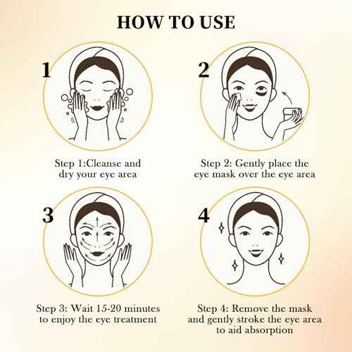 Avocado Golden Under Eye Mask Skincare 60 Pairs Set, Moisturizing Non-greasy Under Eye Patches for Women and Men, Travel Size Long Lasting Refreshing Eye Skin Care Gels Pads Gifts Set