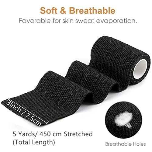 Tattoo Grip Tape Wrap Cover - Autdor 6Pcs 2" x 5 Yards Tattoo Machine Tape Cohesive Elastic Bandage Rolls Self-Adherent Tape for Grip Tube Accessories Sports Tape£¨6PC