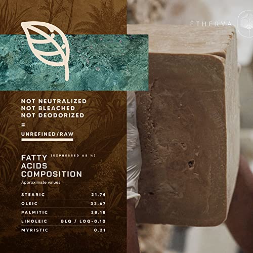 Raw Kokum Butter | Truly Raw Unrefined | Non-Deodorized & Unbleached | Strong Natural Scent | Hard Block | Wild Grown Organic | Bulk DIY Soap Making | Thickener for Skin, Body & Hair | 11 lb