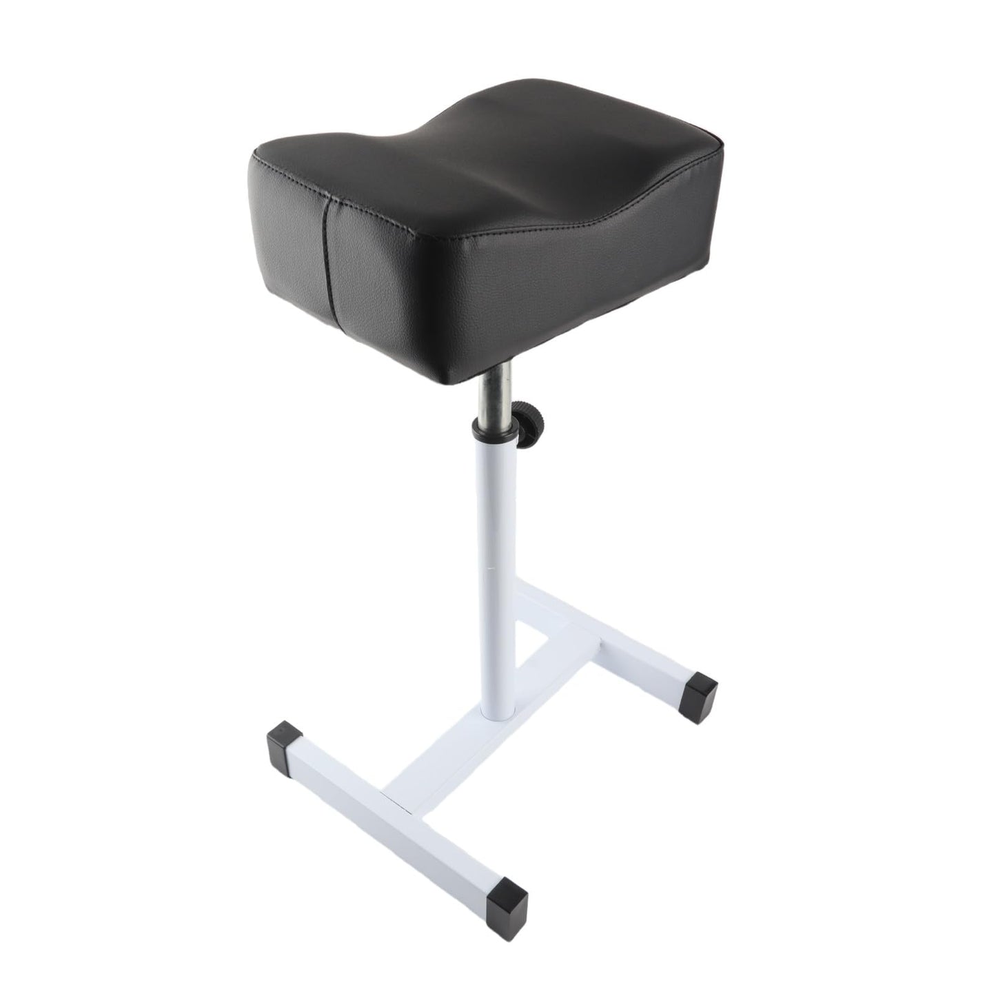 Adjustable Pedicure Footrest Stool, 15-22.4 Inch Height Black Metal