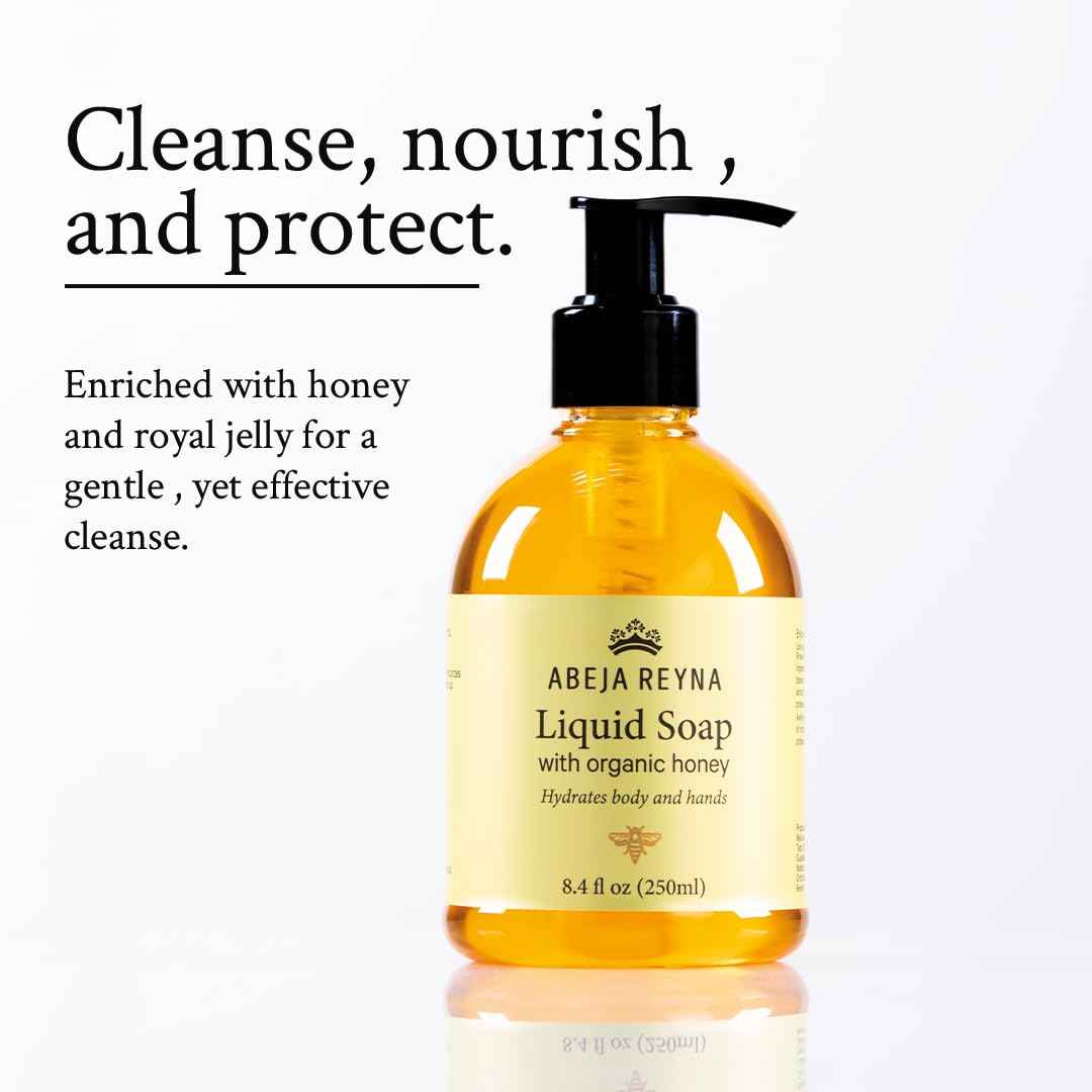 ABEJA REYNA Liquid Soap with Organic Honey – Gentle Cleansing & Hydrating (250ml)