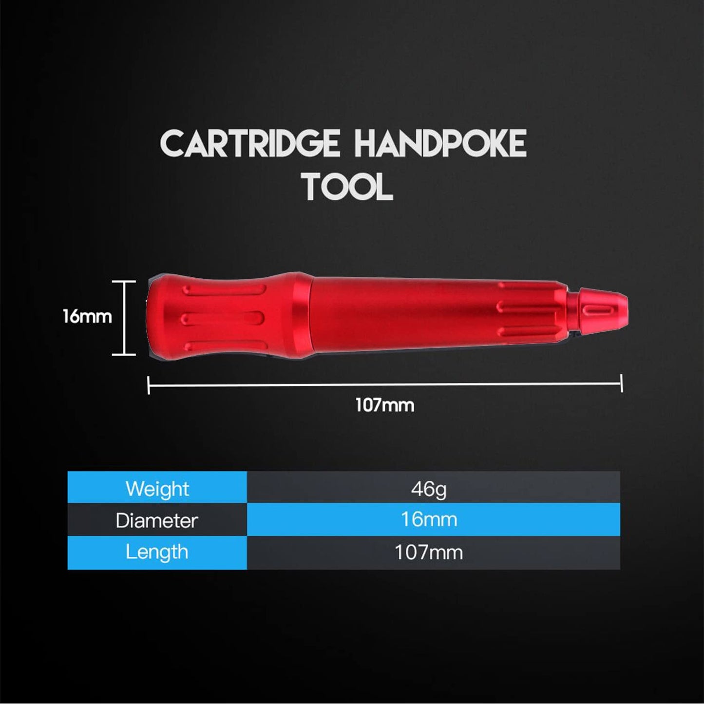 Denergy Tattoo Hand Poke a Stick Tattoo Pen Tool Aluminum Beginner Diy Home Tattoo Supply (Red)