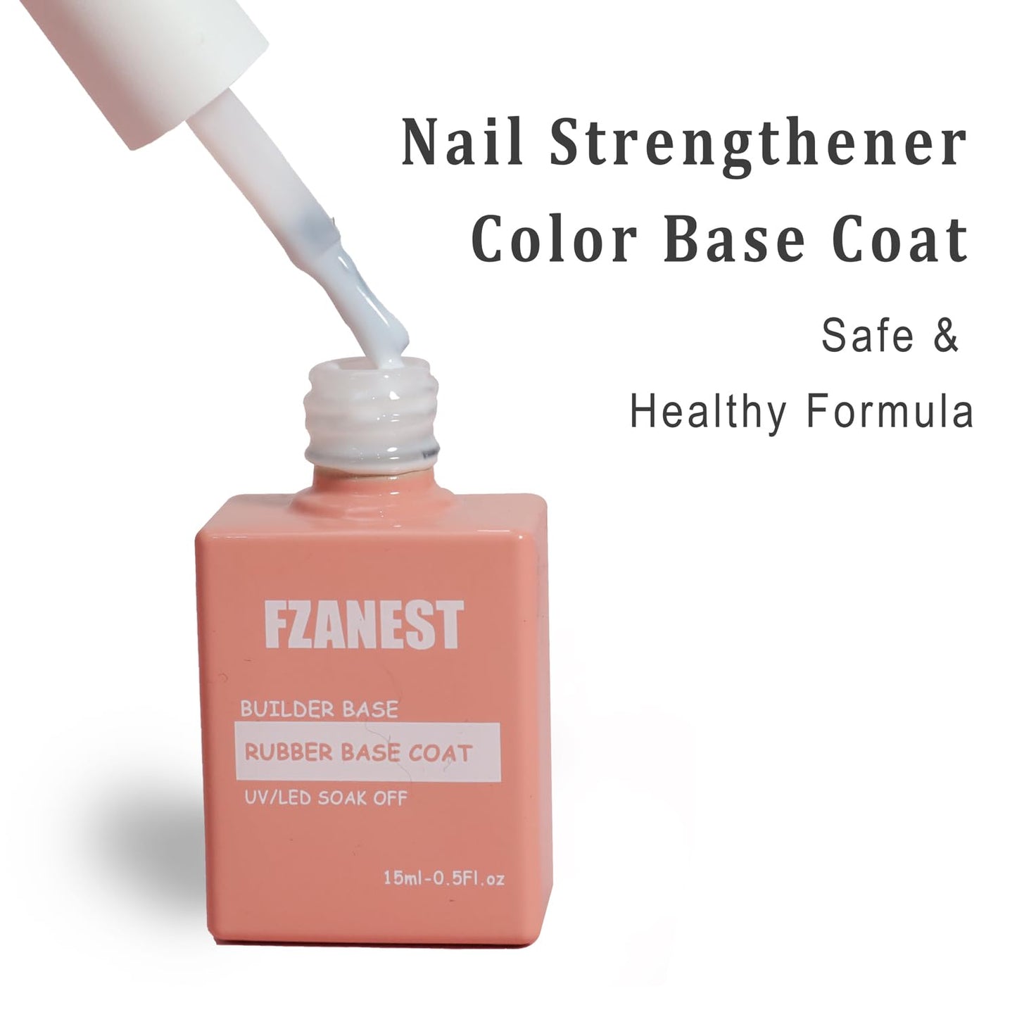 FZANEST Builder Gel Milky White Gel Polish Rubber Base For Nail Strengthener Extension LED Lamp Cured Color Base Nail Polish in Bottle