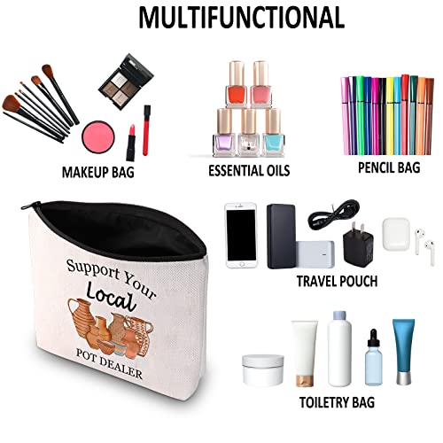 G2TUP Pottery Artist Gift Support Your Local Pot Dealer Makeup Bag Ceramics Artist Cosmetic Bag Pottery People Gift Zipper Travel Bag
