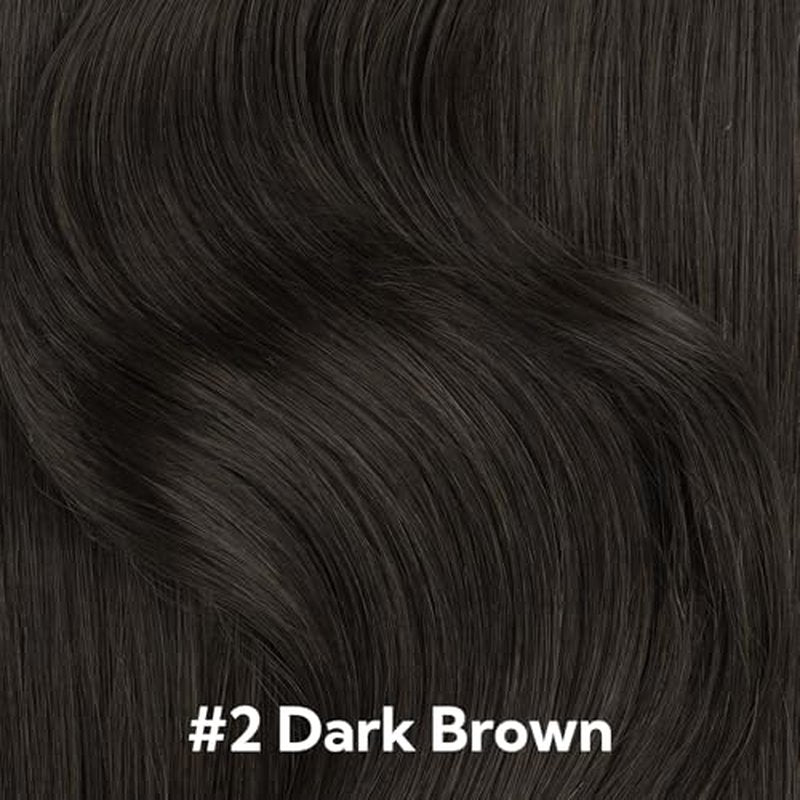 HOTBANANA Invisi Edge Clip in Hair Extensions, 16inch 130g Injected Seamless Clip in Extensions 7Pcs Dark Brown Real Human Hair PU Hair Extensions