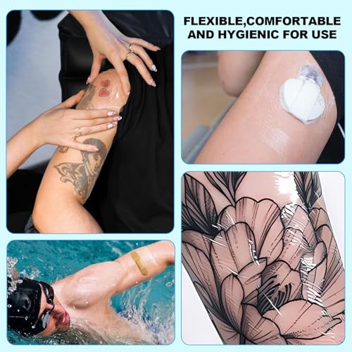 Tattoo Aftercare Bandage Autdor 2 Rolls 6"x 2 Yard Second Skin Tattoo Cover Up Patch Waterproof Tattoo Bandages Breathable Tattoo Cover Up Tape Transparent Tattoo Wrap for Tattoo Cover Protection Film
