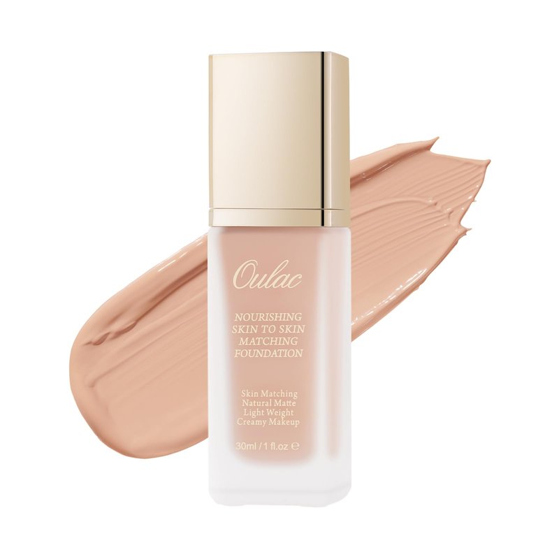 Oulac Foundation Make Up, Skincare Infused With Aloe Leaf And Vitamin E, Medium to High Coverage Liquid Foundation, Foundation Vegan 30ml, Shade:Nude 05