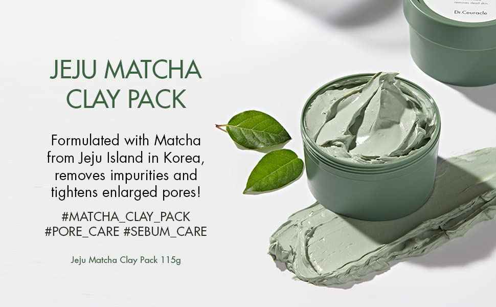 leegeehaam Dr.Ceuracle Jeju Island Matcha Clay Pack (115g / 4.05 oz) - Wash-Off Type Clay Facial Mask Pack for Cleansing Pore and Detoxifying Dull Skin
