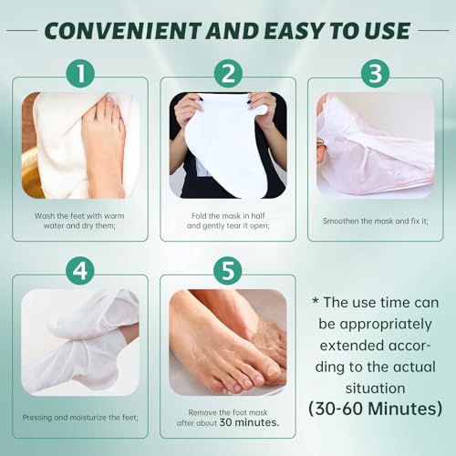 VGO 3 Pack Foot Peeling Mask, Natural Exfoliating Foot Mask, Dead Skin Callus Remover Repair Heels, Smooth Touch Feet, Hydrating Foot Care for Dry Cracked Feet