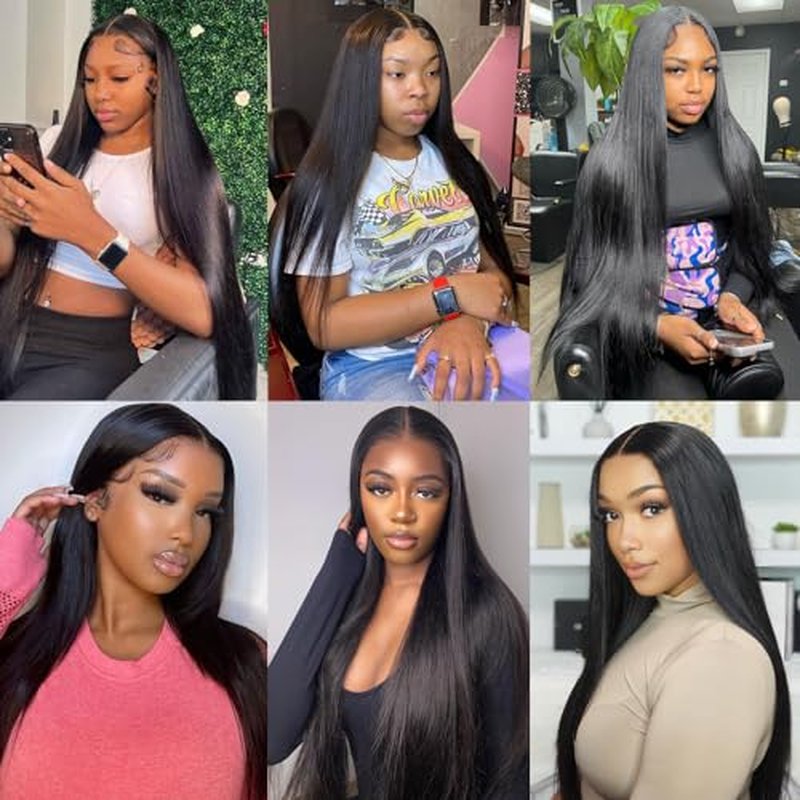 Lace Front Wigs Human Hair 22 Inch Straight 13x4 HD Transparent Lace Frontal Wigs Pre Plucked With Baby Hair 180% Density Brazilian Virgin Hair Wigs
