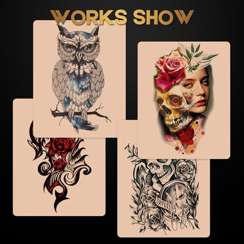 3MM Fake Skin and Transfer Paper Kit - Jconly 30pcs Tattoo Skin and Transfer Paper Kit Includes 10pcs Best Silicone Thick Skin Double Sided, 20Pcs Stencil Paper Tattoo Supplies Tattoo Kit