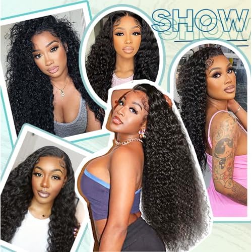 12A Deep Wave Bundles Human Hair 100% Unprocessed Brazilian Virgin Deep Curly Human Hair Weave 3 Bundles Wet And Wavy Real Hair Extensions for Women Natural Black (20 22 24 Inch)
