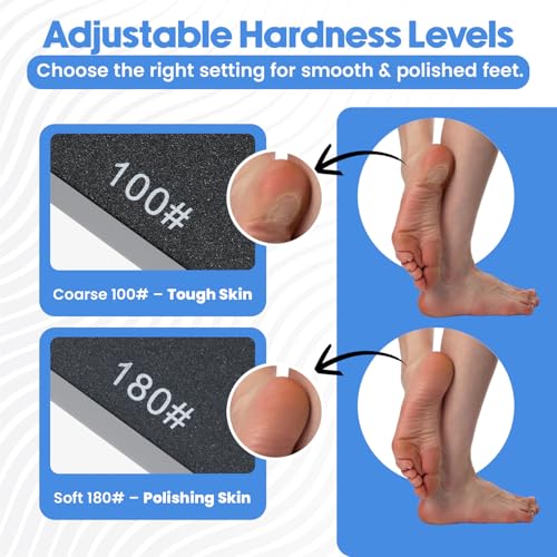 Premium Pumice Mat for Feet with 100 & 180 Grit Stones, Callus Remover and Exfoliator for Smooth Heels and Toes, Gentle Durable Foot Care Tool for at-Home Pedicure and Spa Softness