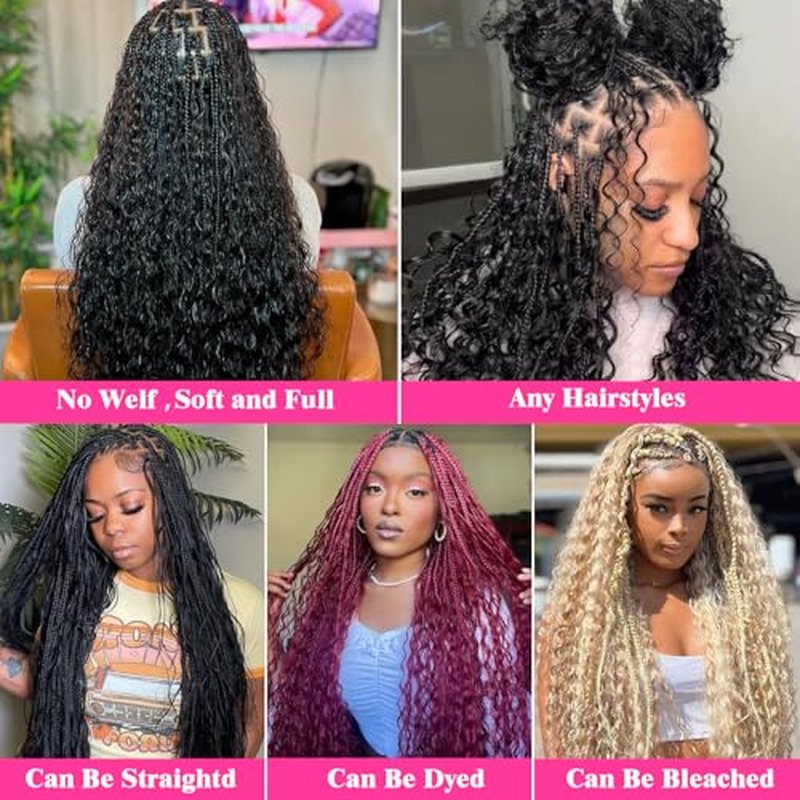 Deep Wave Bulk Human Hair for Braiding 100% Unprocessed Brazilian Virgin Human Hair for Boho Knotless Braids 100g 28 Inch Human Hair Braiding Hair 1B Braiding Hair No Weft