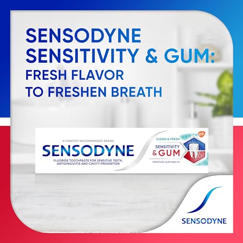 Sensodyne Sensitivity & Gum Sensitive Toothpaste for Gingivitis, Sensitive Teeth Treatment, Clean & Fresh - 3.4 oz (pack of 4)
