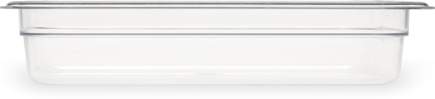 Carlisle FoodService Products Plastic Food Pan 1/3 Size 2.5 Inches Deep Clear