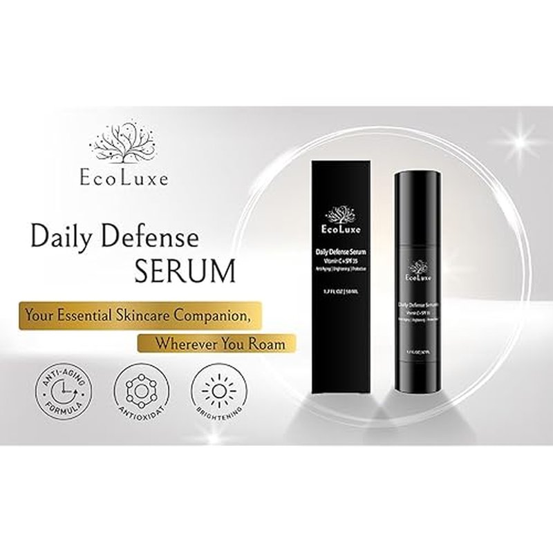 Vitamin C Face Serum ? Daily Defense Brightening & Antioxidant Complex for Anti-Aging, Dark Spots & Smooth, Radiant Skin