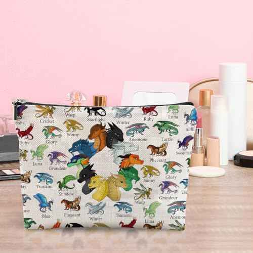 LONGXIN Wings Dragon Darkstalker Cosmetic Make up Bag Wing Dragons Inspired Gift Dragon Tribes Gifts Wings Bookish Merch Makeup Zipper Pouch Bag