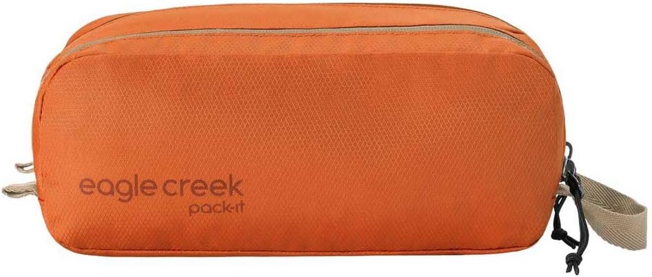 Pack-It Reveal Quick Trip Toiletry Bag - Dual-Compartment Travel Organizer - Water-Resistant, Quick-Drying - Mandarin Color