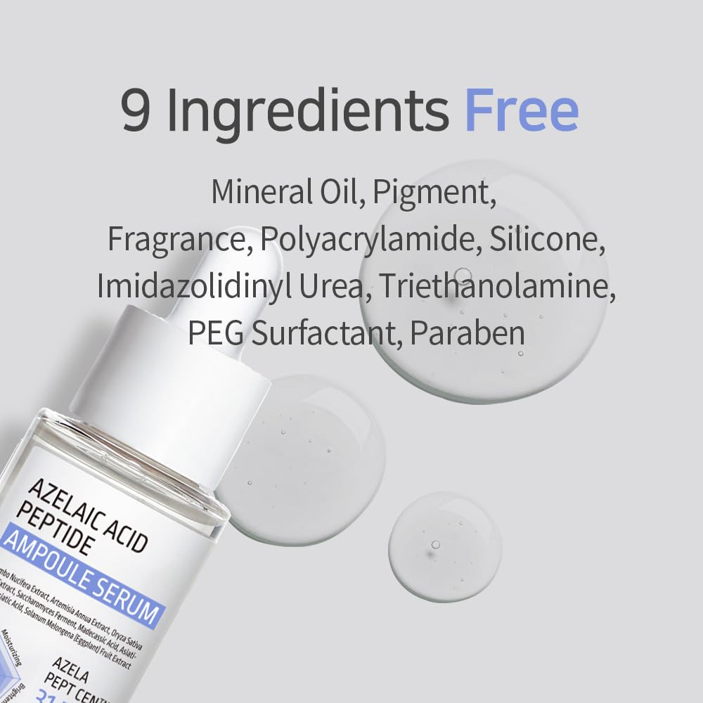 Azelaic Acid Peptide Ampoule Serum - 31.7% Concentration | Korean Skincare for Acne & Sensitive Skin, 1.35 FL.OZ