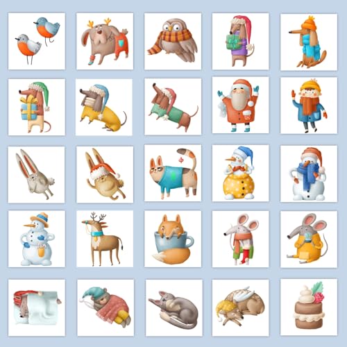 Kids Temporary Tattoos Winter Holidays ? 50 Festive Hypoallergenic Tattoos | Snowflakes, Christmas party favors | Made in Europe | Safe & Non-Toxic, Pre-Cut, Easy to Apply