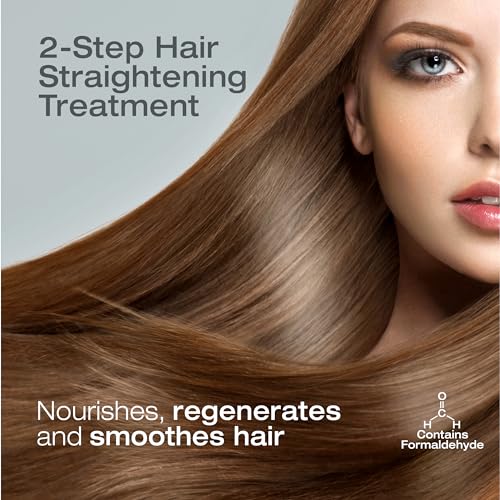 NK Hair Straightening Treatment with Keratin - 2-Step Nourishing, Reconstructing and Smoothing Formula for All Hair Types, 60ml (4oz)