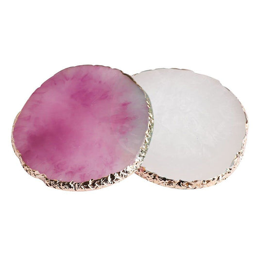2 Pcs Resin Nail Art Palette, Nail Art Painting Palettes Gold Edge Nail Holder Nail Art Display Board