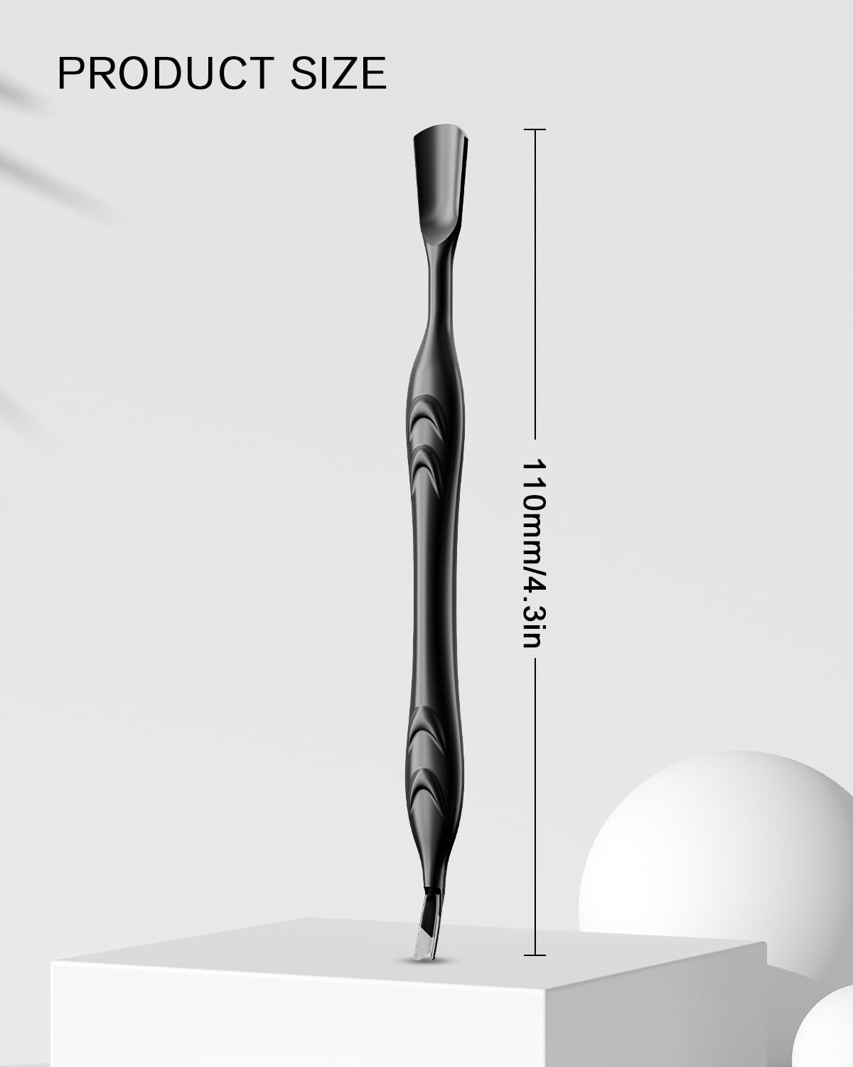FERYES Cuticle Pusher with Fork, 2-in-1 Cuticle Trimmer Nail Care Tool, Stainless Steel Cuticle Remover Tool for Manicures and Pedicures - Silver