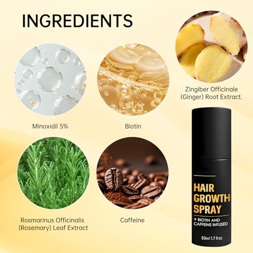 Halo Grow Hair Growth Spray, Hair Thickening Spray for Fine Hair, Volumizing & Moisturizing Treatment with Natural Ingredients, For Men & Women, 1.7 Fl Oz