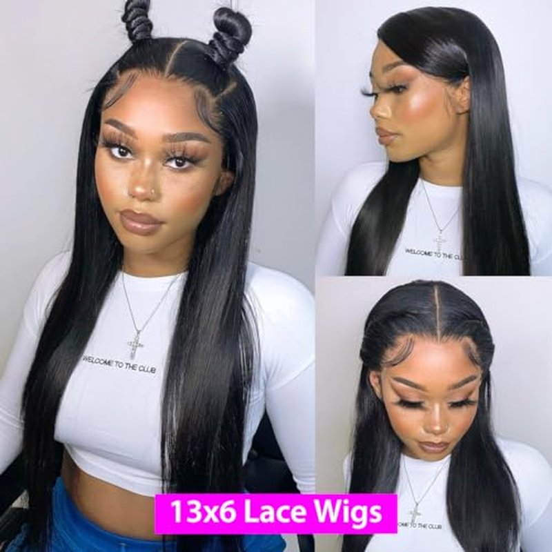 30 Inch Straight HD Lace Front Wigs Human Hair 180% Density Straight Wigs for Black Women Glueless Wigs 13x6 Straight Lace Front Wigs Pre Plucked HD Lace Frontal Wig