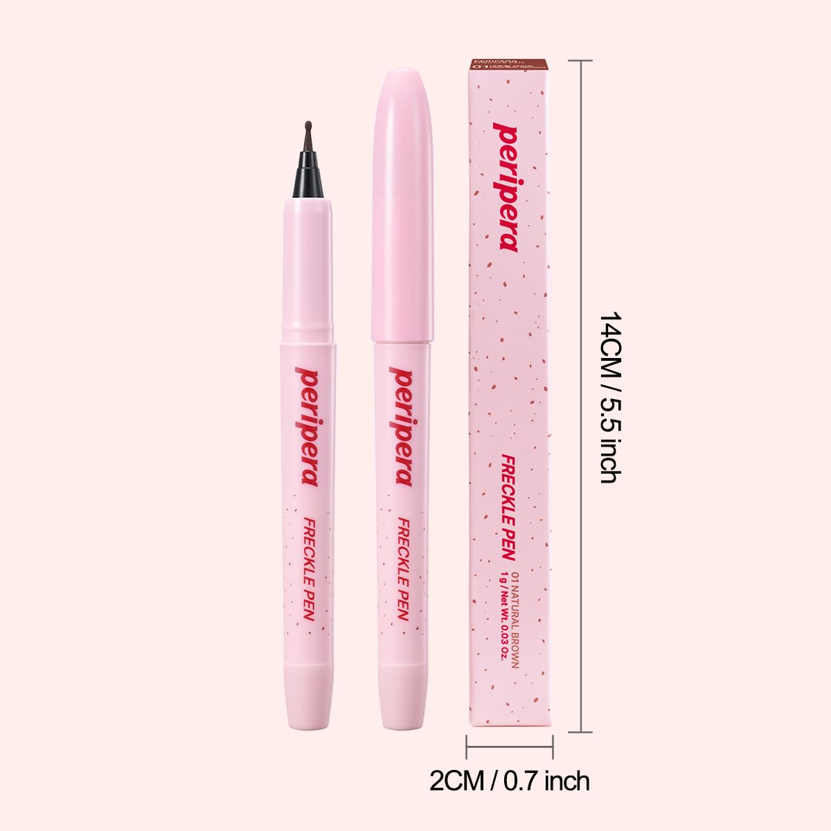 Peripera Freckle Pen | Natural Sun-Kissed Makeup, Long-Lasting & Smudge-Proof Faux Freckles, Precision Dot Tip, Buildable K-Beauty Makeup, Safe for Sensitive Skin (01 NATURAL BROWN)