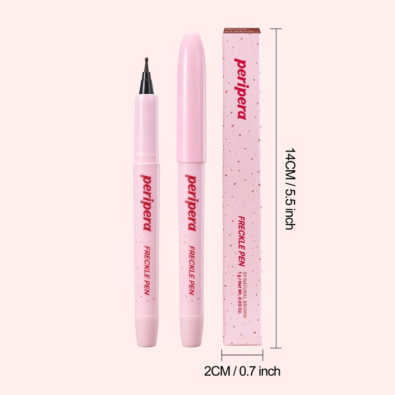 Peripera Freckle Pen | Natural Sun-Kissed Makeup, Long-Lasting & Smudge-Proof Faux Freckles, Precision Dot Tip, Buildable K-Beauty Makeup, Safe for Sensitive Skin (01 NATURAL BROWN)